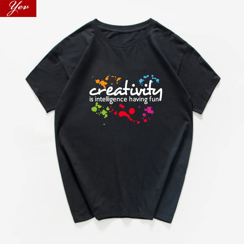 

Мужская футболка в стиле хип-хоп Creative is intelligence have fun, уличная летняя футболка из 100% хлопка, homme harajuku