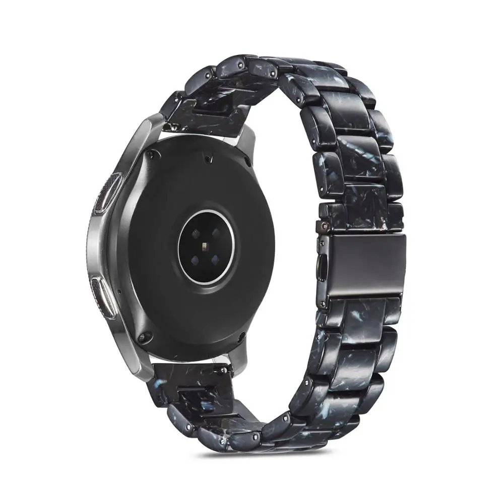 black spot 20 мм 22 мм ремешок для часов из смолы для samsung galaxy gear s3 ремешок из нержавеющей стали Пряжка galaxy 46 мм huawei gt ремешок для часов - Цвет ремешка: black spot