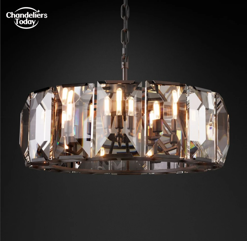 

Подвесная хрустальная люстра, винтажный роскошный подвесной светильник для домашнего декора отеля