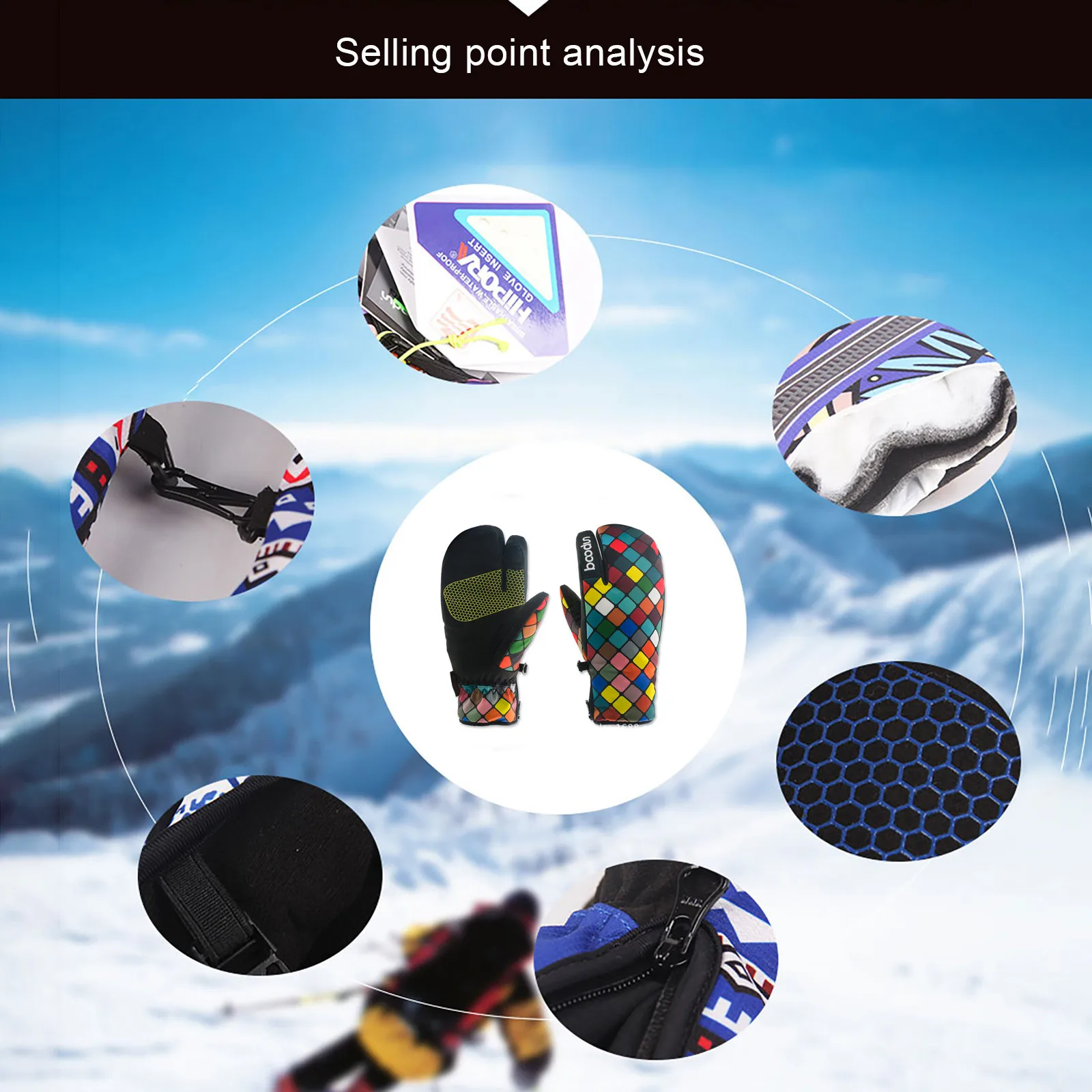 

Winter Warm Women's Snowboard Gloves Ski Gloves Windproof Waterproof Thermal Fleece Snow Skating Skiing Gloves For Girls Boys