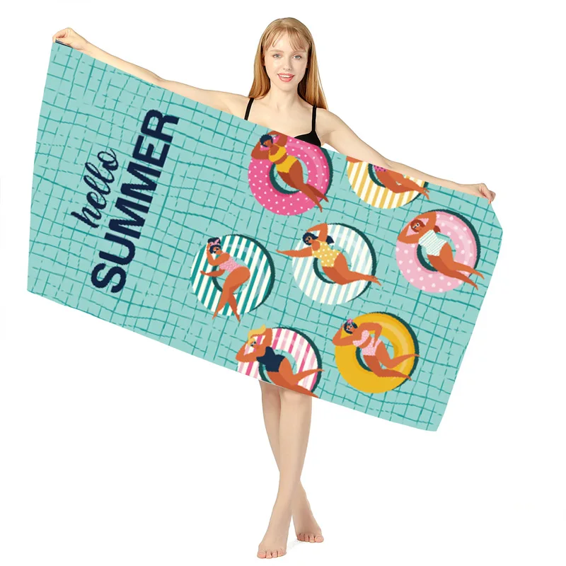 

Summer Beach Double-sided Velvet Dry Beach Towel Printed Non-stick Sand Travel Swimming Outdoor Towel Bath Towel Beach Towel