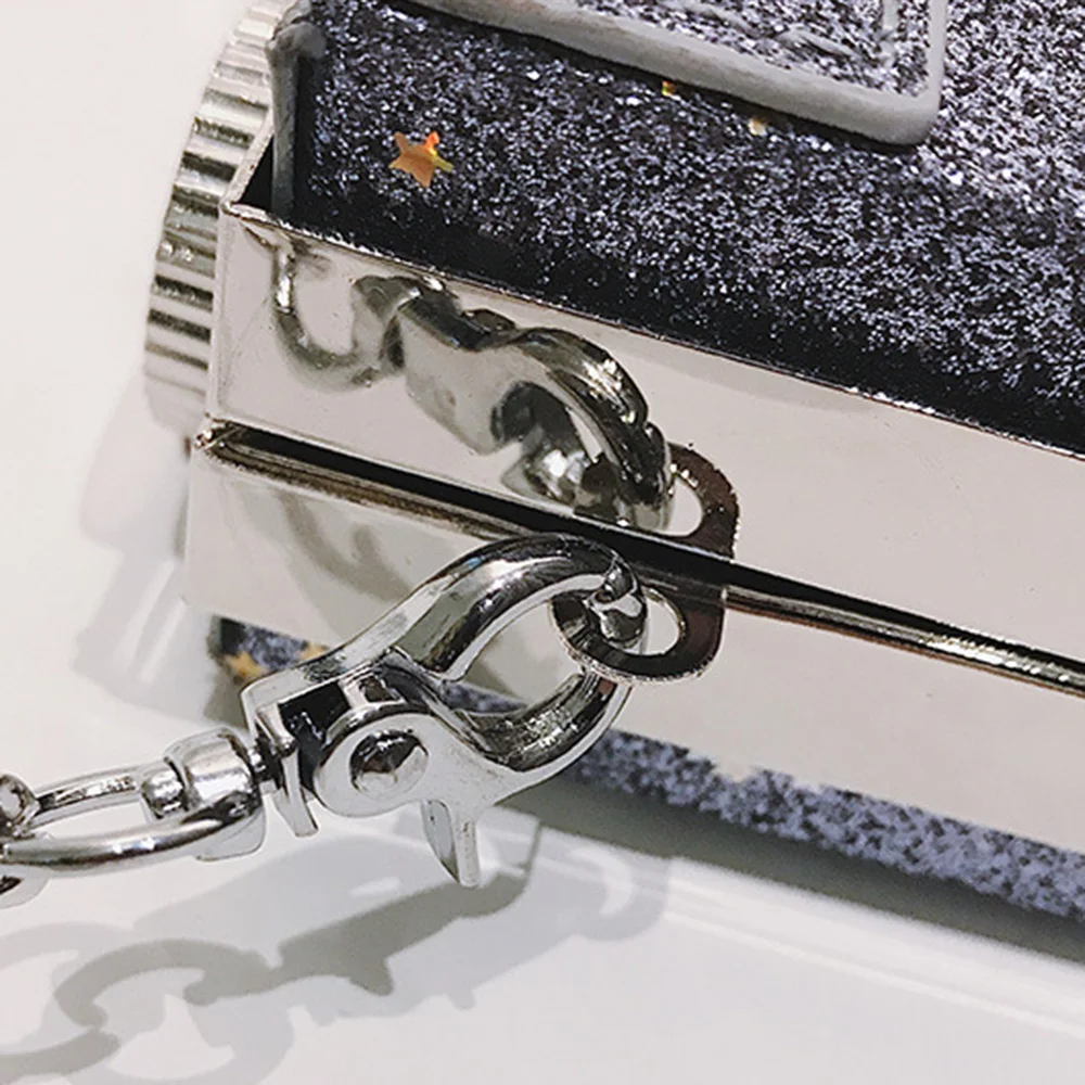 

Female Luxury Sequined Camera Shape Shoulder Bags For Women Fashion Chains Mini Purse Bag With Metal Lady Crossbody Wallet Gift