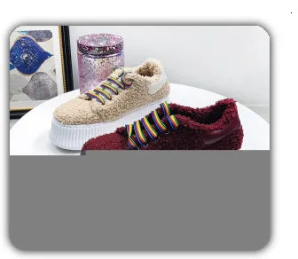 [DEAT] Round Toe Fur Spliced Personality Casual Velvet Shoes Women Short Snow Boots New Spring Autumn Fashion Tide 10E216