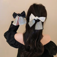 fashion diamond studded barrette bow hairpin for woman ladies korean trendy personality hairclip temperament hair accessories