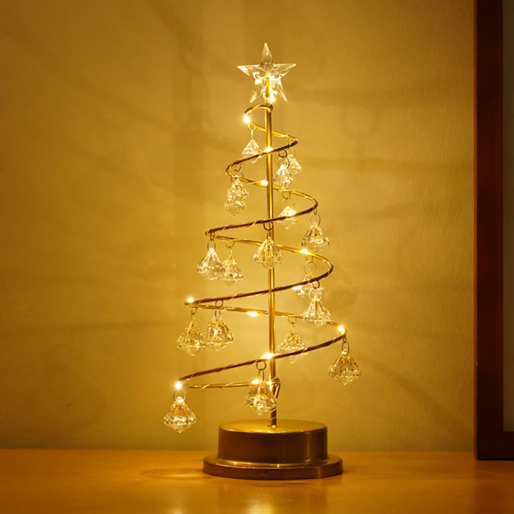 

Christmas Tree Table Lamp Battery Powered LED Desktop Lights Bedside Fairy Star Light Christmas Lighting New Year Gifts
