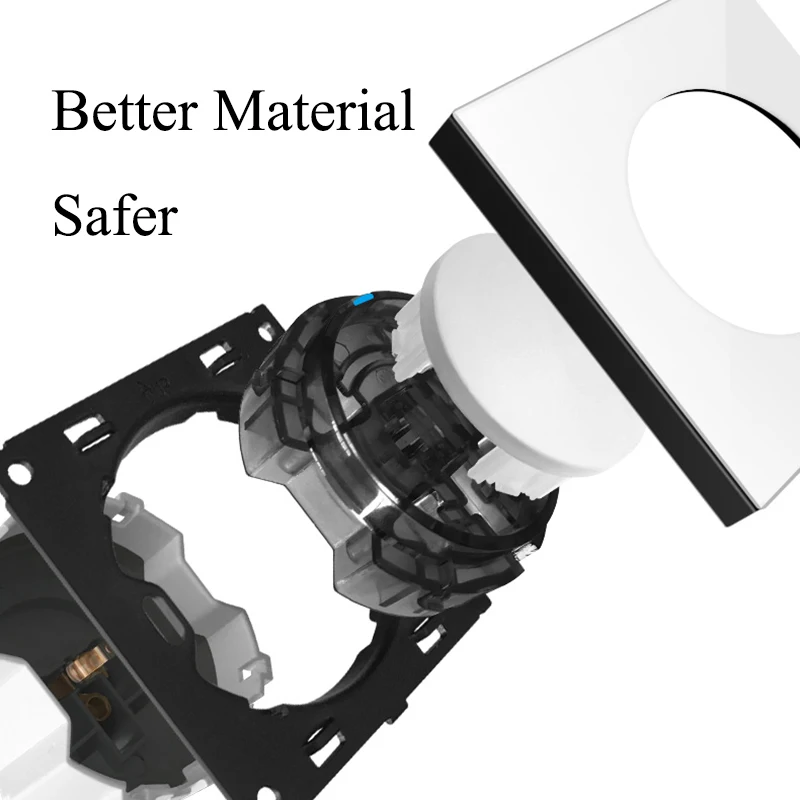 Выключатель COSWALL R11 настенный из белой стеклянной панели европейская французская
