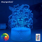 Новый Ночной светильник с мангой и хвостом, светодиодный ночник с сенсорным датчиком, ночник для детской комнаты, Декор, подарок для детей, настольная 3d-лампа, аниме, сказочный хвост