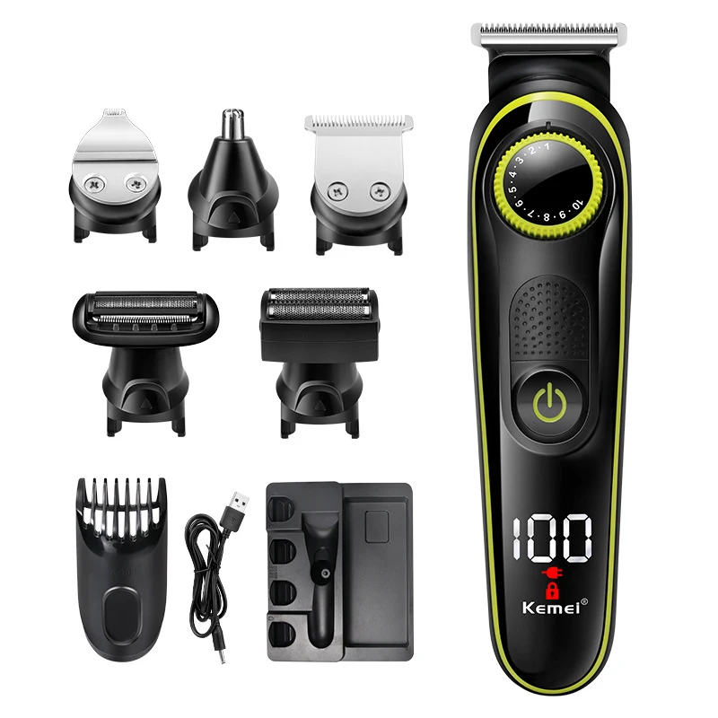 

Kemei Km-696 5 in 1 Multifunction Hair Clipper Professional Hair Trimmer Electric Beard Trimmer Hair Cutting Machine