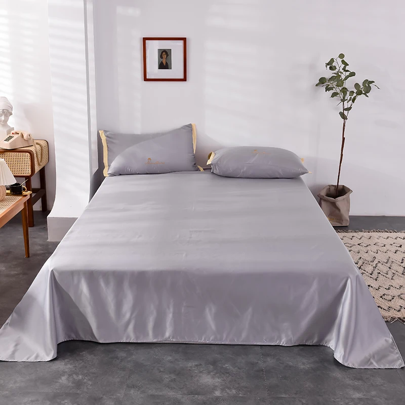 

Bed Cover Flat Sheets Home Bed Linens 1 PCS Full Queen Size Adults Polyester Soft Bedspread Double Single Summer Mattress Cover