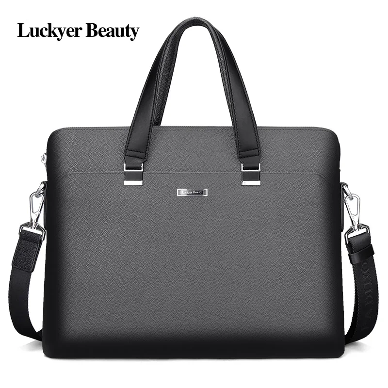 LUCKYER BEAUTY мужская сумка портфель кожаная для компьютера мессенджер сумочка
