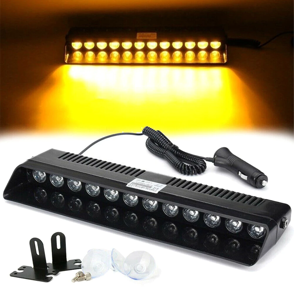 Car Windshield LED Strobe Lights Flashing Dash Emergency Lamp Amber Warning 12V | Автомобили и мотоциклы