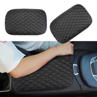 1pc car armrest pad cover leather center console box cushion mat protector black waterproof car accessories interior universal