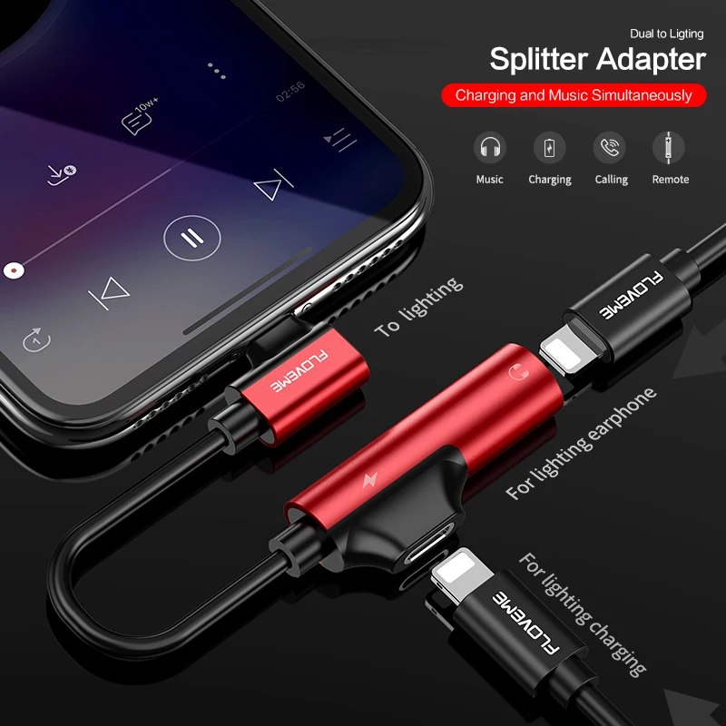 3 5 мм usb зарядка разветвитель адаптер для iPhone Xr II 11 X Xs освещение аудио зарядное