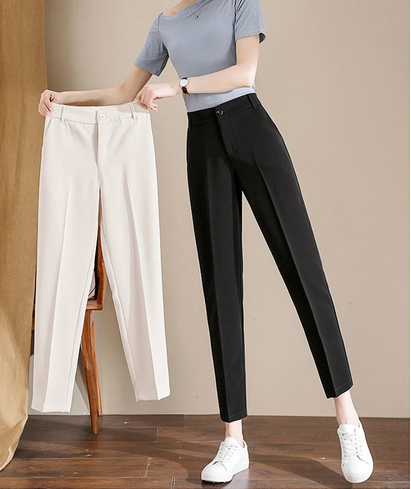 

Women's Suit Pants Nine Points 2022 New Spring Straight Pants Autumn Harlan Pants Work Office Pants Women