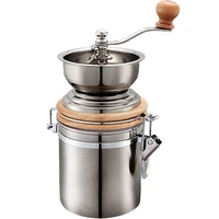stainless steel container manual coffee bean grinder mills machine hand conical coffee grinder pepper spice mills kitchen tool