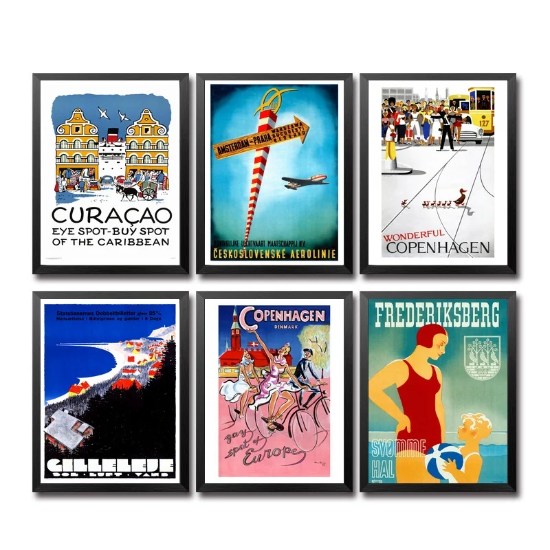 

Curacao Czechoslovakia Denmark Dominican Egypt Vintage Travel Poster