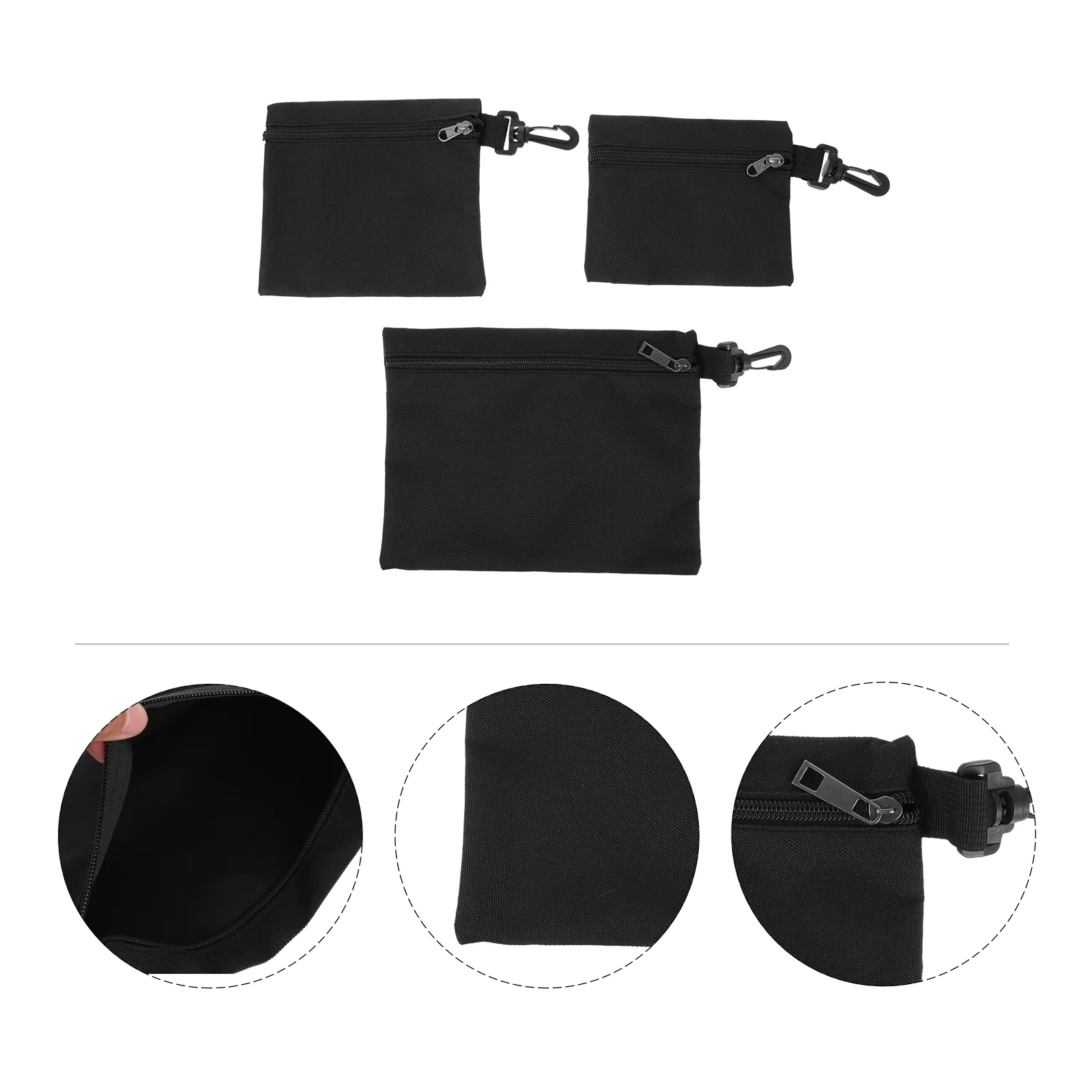 

3pcs Portable Durable Tool Bag Stylish Practical Zipper Pouch Waterproof Handbag