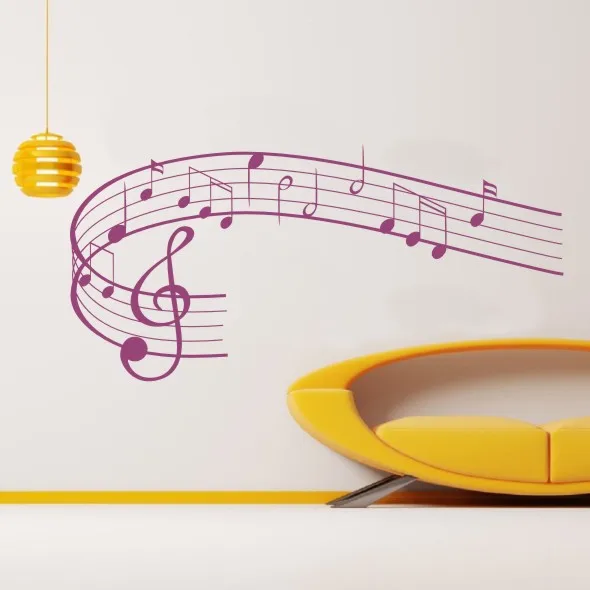 Настенные виниловые музыкальные ноты клеф рок поп-песня пение гарантированное