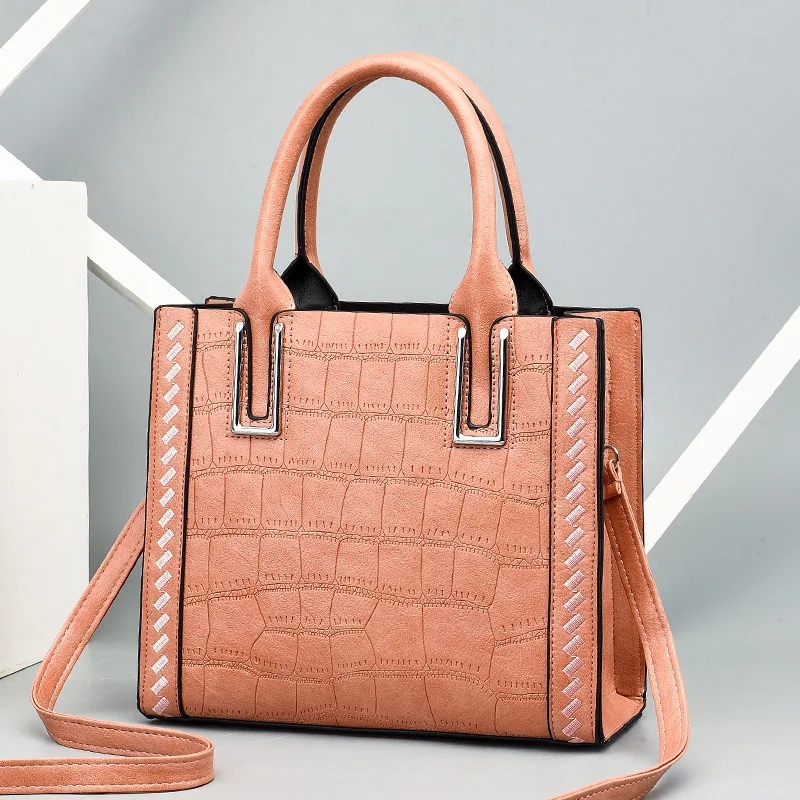 

Retro Stone Pattern Designer Handbag For Women 2021 PU Leather Crossbody Bags Female Large Capacity Shoulder Crossbody Bag Purse