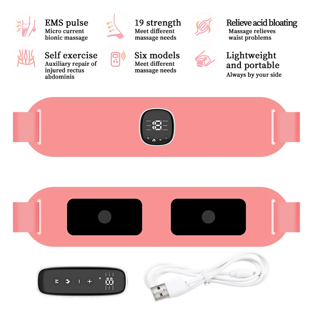 

Electric EMS Abdominal Stimulator Body Vibrating Slimming Belt palace warming belt massager Fat rejection shaping heating belt