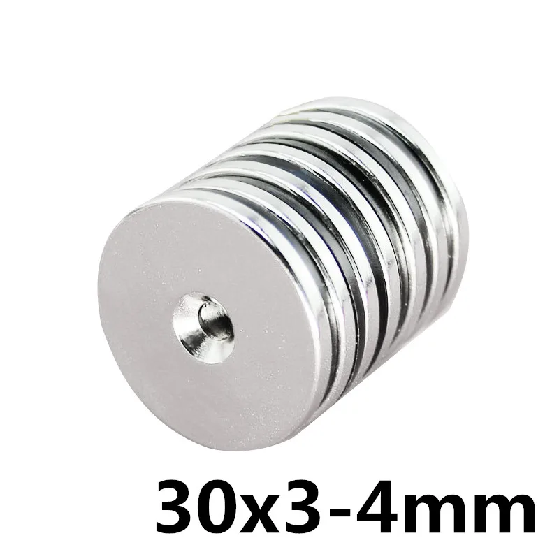 50/100/150 шт. 30x3 мм отверстие 4 N35 супер сильный кольцами магнит потайной