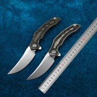 stedemon prki real s90v blade imported carbon fiber titanium folding knife hunt tactical outdoor camp pocket edc tool