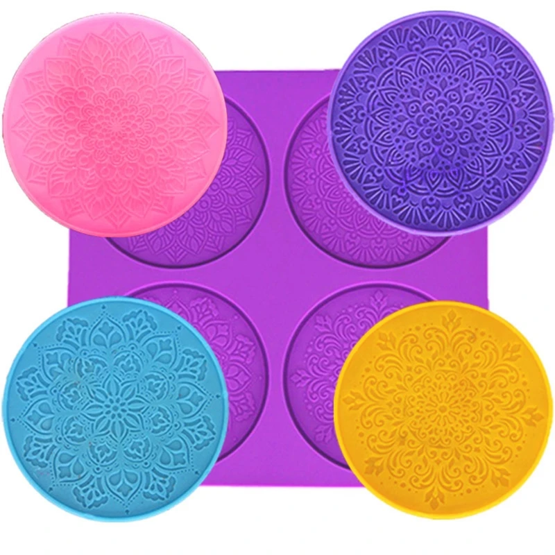 

DIY Mandala Flower Leaves Coaster Silicone Resin Mold Round Flower Coaster Epoxy Resin Silicone Casting Molds Craft Tool