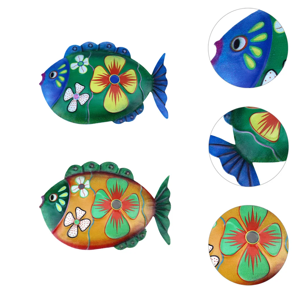 

2pcs Metal Fish Wall Art Inspirational Wall Decors Sculptures Hangings Pendants