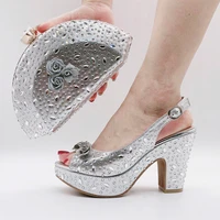 doershow italian shoes with matching bags set italy african womens party shoes and bag sets silver color women shoes skv1 8