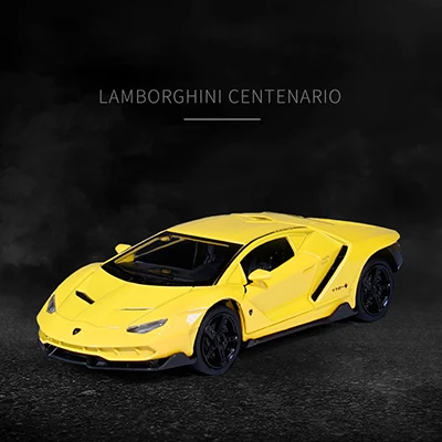 LP770 Yellow LP770 1:32 Lamborghinis сплав модель гоночной машины Diecasts& Toy Vehicles звуковой свет супер гоночный оттяните назад автомобиль дети подарок на день рождения - Цвет: LP770 Yellow