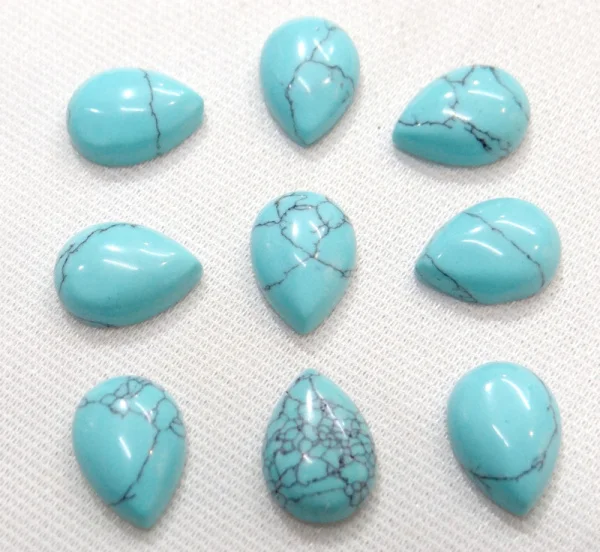 

wholesale 50pcs 10*14mm Natural Stone Water Drop Cabochon No hole agates beads for diy Jewelry Necklace ring accessories