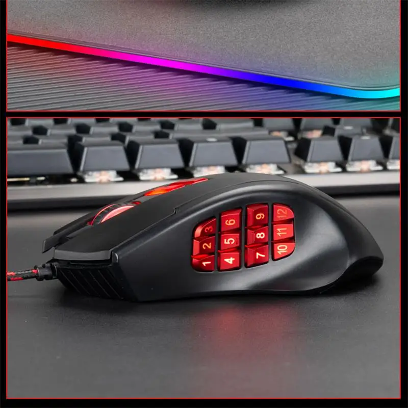 

Computer Mouse Gamer Ergonomic Gaming Mouse USB Wired Game Mause 5500 DPI Silent Mice With LED Backlight 17 Button For PC Laptop