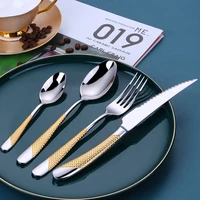 4pcsset stainless steel cutlery set western creative knives forks spoons thickened handle spoon fork set dinner tableware