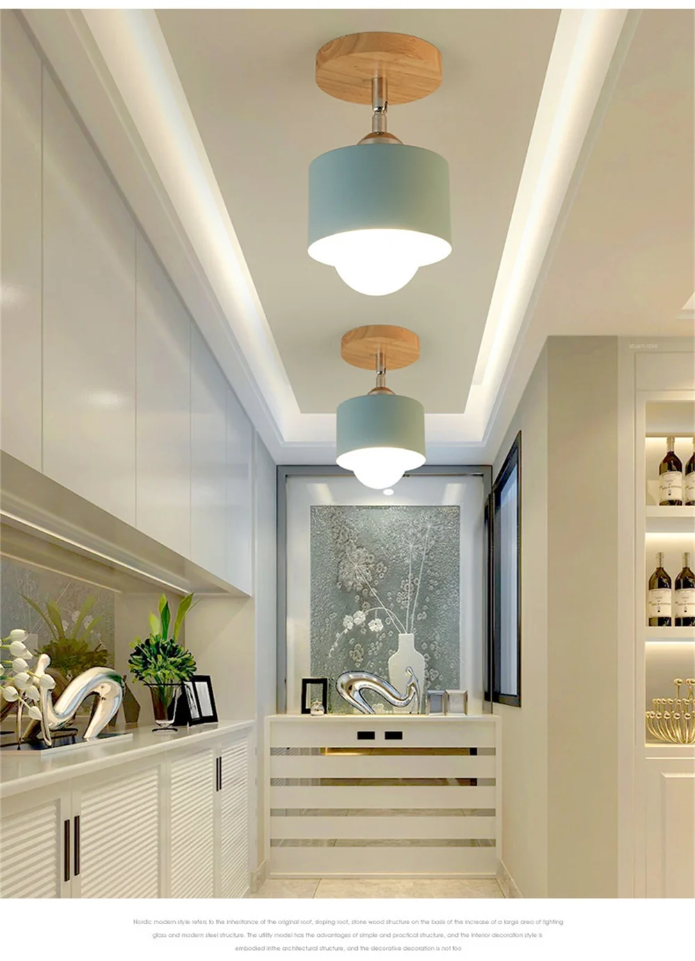 

Nordic Macaron ceiling lamp creative porch aisle lights bay window balcony lights home bedroom cloakroom corridor lights