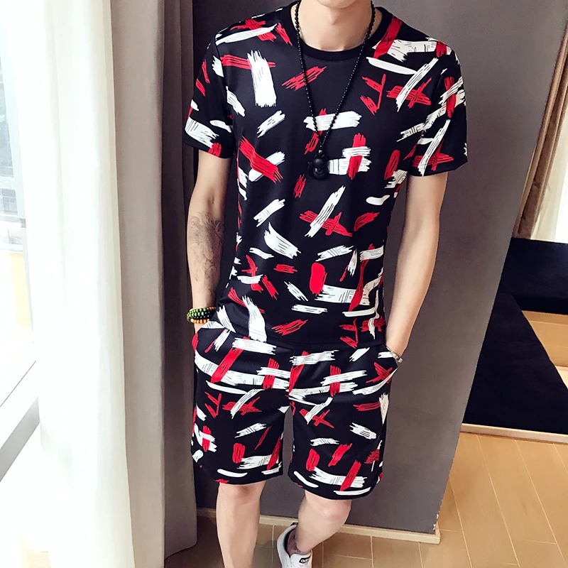 Мужской спортивный костюм из 2 предметов с принтом для ночного клуба 2020|Мужские