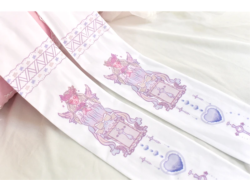 

Japanese kawaii girl daily sweet lolita stockings soft girl lovely cute printing student gothic lolita knee socks loli cosplay