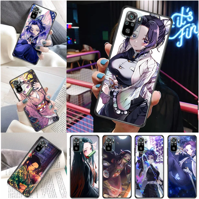 

Demon Slayer Kimetsu No Yaiba Agatsuma Zenitsu Kamado Nezuko Kamado Tanjirou Phone Case For Xiaomi Redmi Note 10 10T Pro Cases