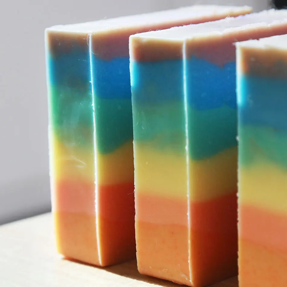 Striped Handmade Soap Womens Skin Care Cold Process Soap Deep Clean Bar Soap Christmas Family Homemade Soap