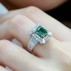 Ослепительное кольцо из натурального драгоценного камня, изумруд, женское, свадебное, обручальное, изящное ювелирное изделие, размер 6-10