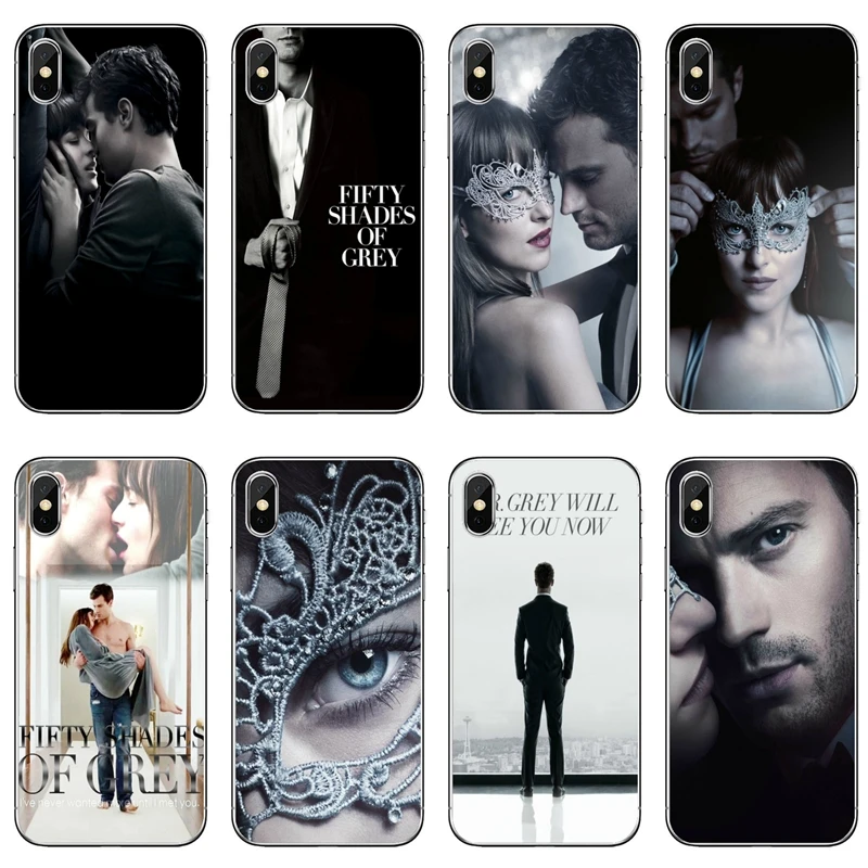 Чехол для телефона 50 Пятьдесят оттенков серого прозрачный iPhone 12 11 Pro Max Mini XS XR X 8 7