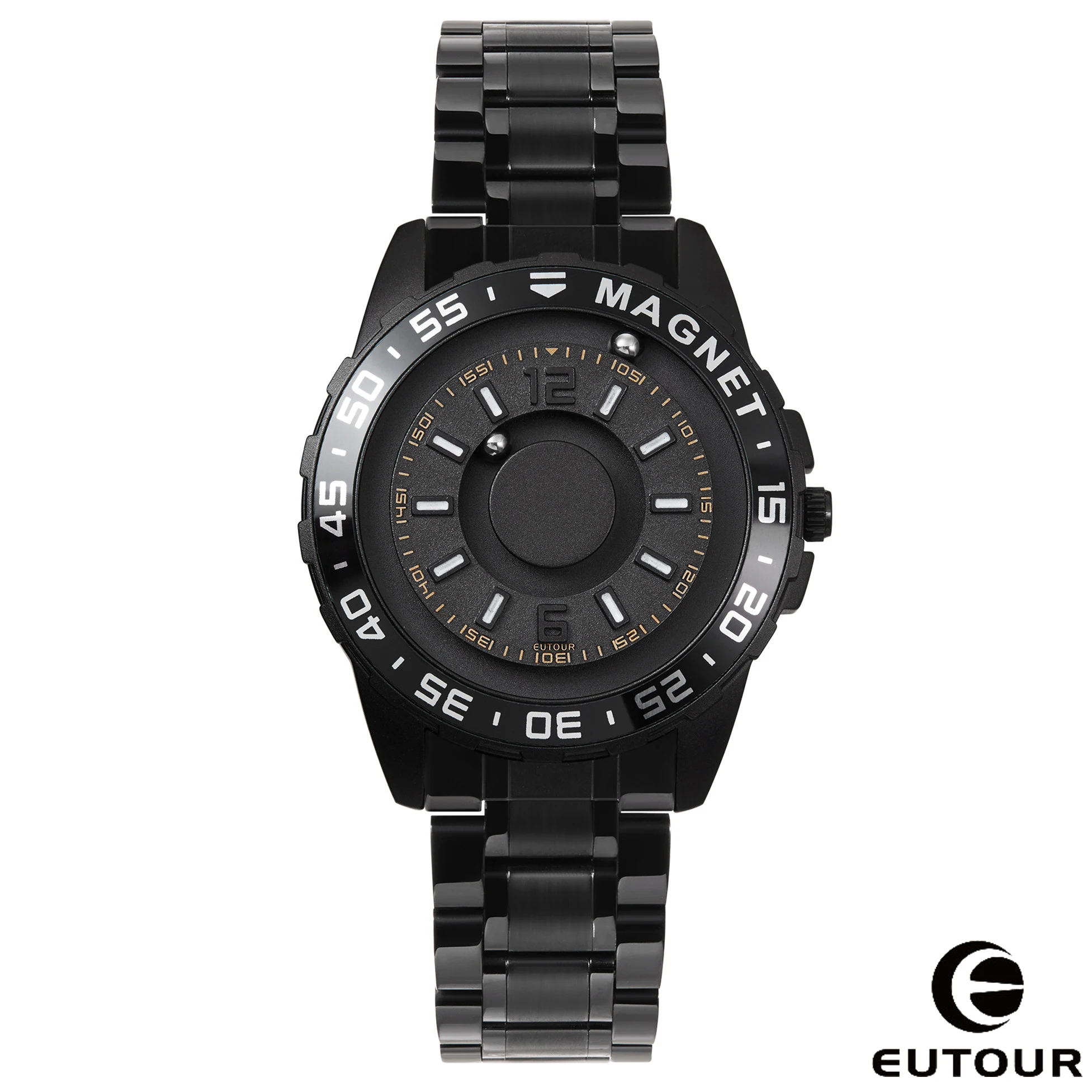 

Инновационные магнитные металлические часы Eutour, мужские высококачественные модные кварцевые простые часы с ремешком из нержавеющей стали