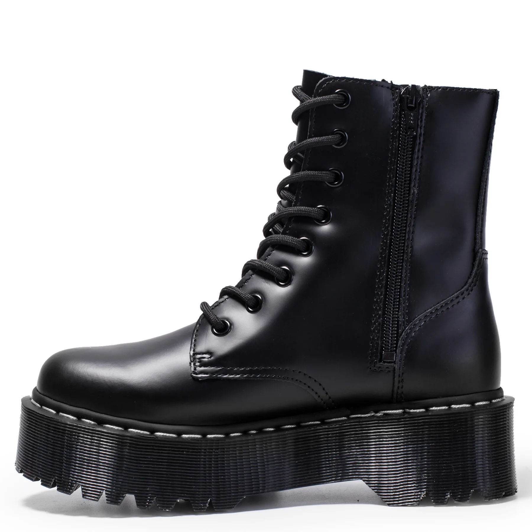 Женские ботинки в байкерском стиле с круглым носком на шнуровке Size35-41 осень 2019 |