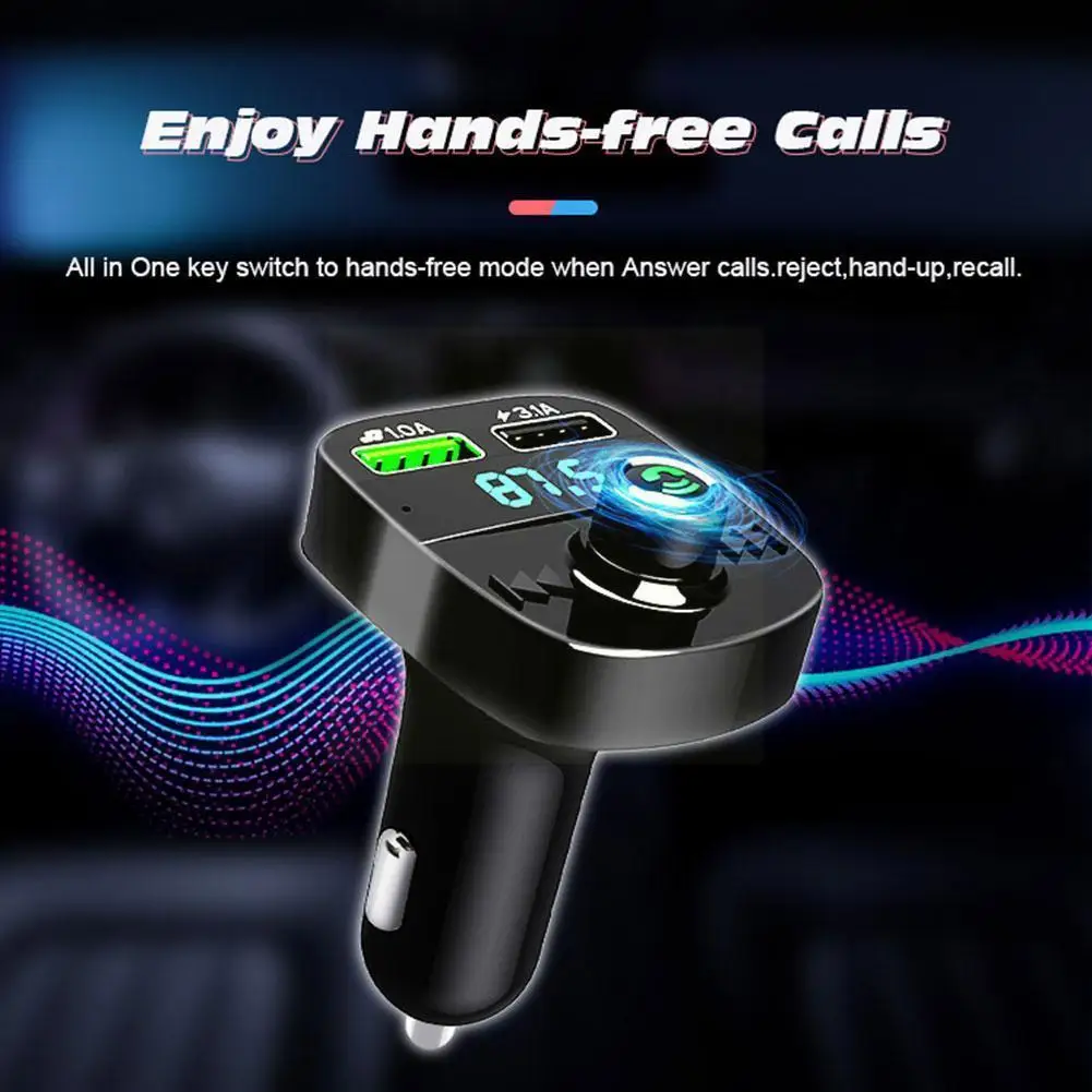

Новинка Автомобильный MP3-плеер с двумя USB-портами и функцией громкой связи, зарядное устройство для сигарет, Автомобильный приемник с поддер...