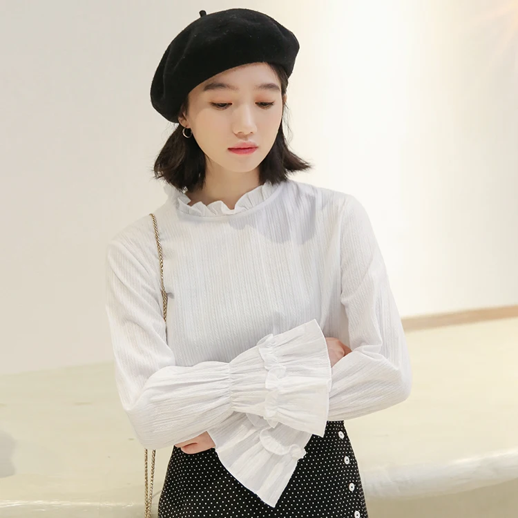 Новинка Весенняя однотонная винтажная рубашка женские топы большого размера