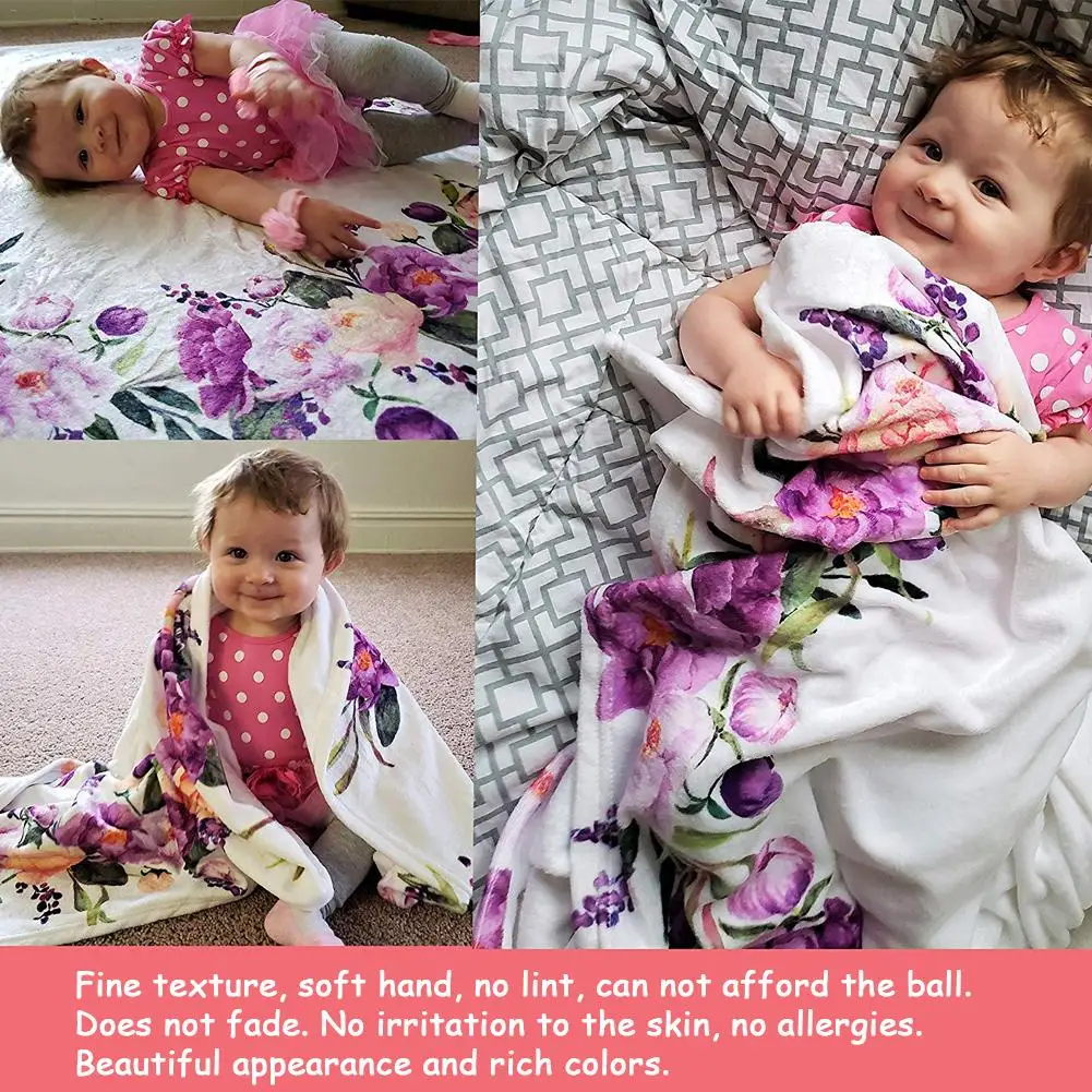 Одеяло Ростомер для новорожденных девочек и мальчиков фланелевые цветы детское