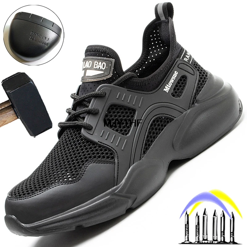 

Breathable Work Safety Shoes Male Anti-smash Anti-puncture Indestructible Shoes Working Sneakers Men Shoes Protective Shoes 2021