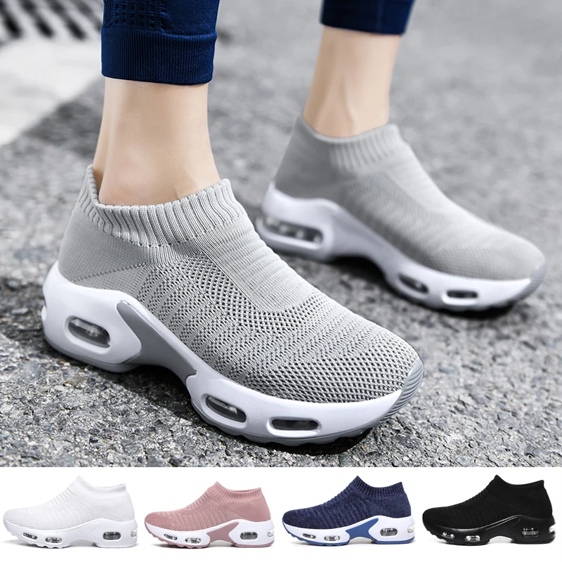 

Womens Casual Slip on Walking Shoes Fashion Sock Sneakers Breathable Comfort Platform Loafers Size 35-42