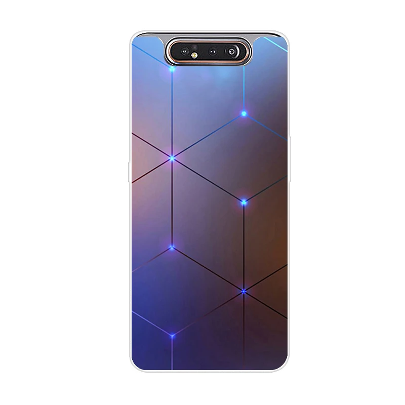 Небесно-голубой Чехол для телефона для samsung Galaxy A80 чехол силиконовые в форме цветка окрашенные мягкая накладка на заднюю панель из ТПУ чехол для samsung A80 80 чехол модные Coque - Цвет: Небесно-голубой