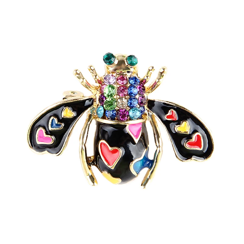 Colorful Crystal Bee Brooch Jewelry Luxury Pin For Women Enamel Insect Honeybee Handbag Hanging Gift | Украшения и аксессуары