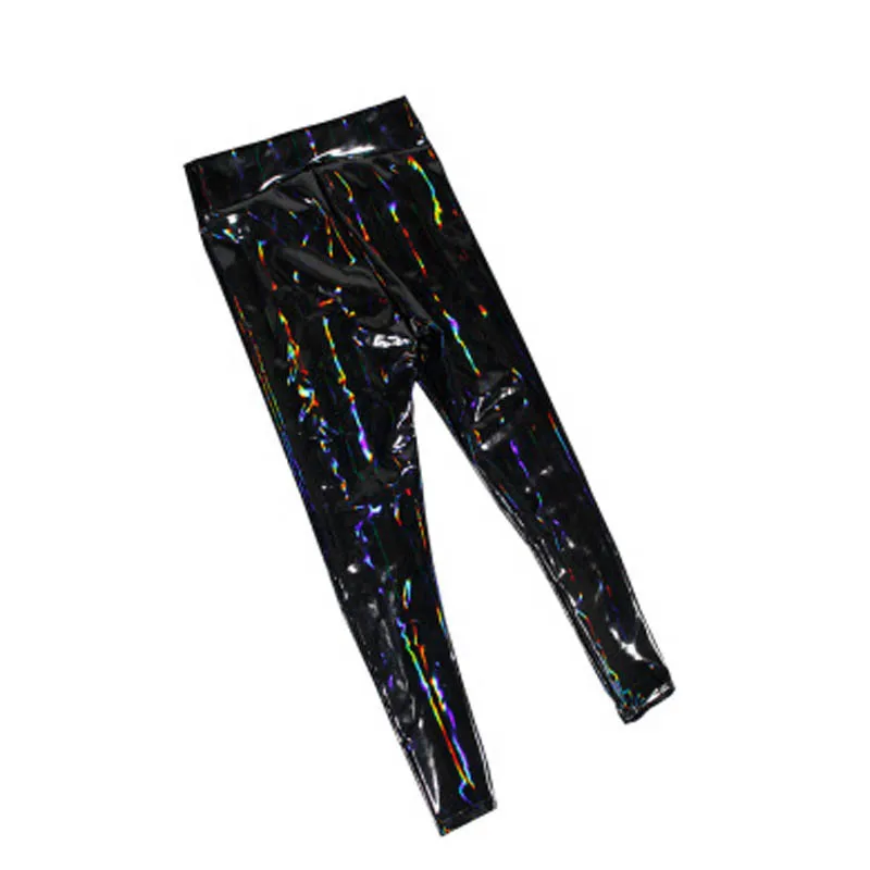 

HAOOHU 2020 new women's PU leather pants sexy nightclub fashion trends high waist tight stretch slim light leather Pencil Pants